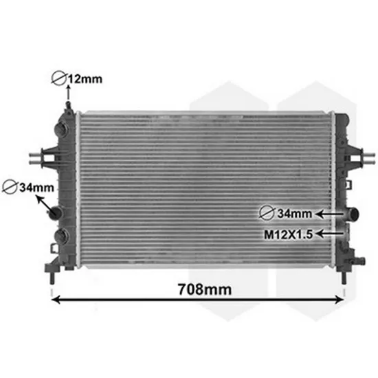 Radiator Motor OPEL ASTRA H 2004->2014 Radiator apa pentru 1,6CC 16V cu/fara aer conditionat 60x37 Perioada 2004 2005 2006 2007 2008 2009