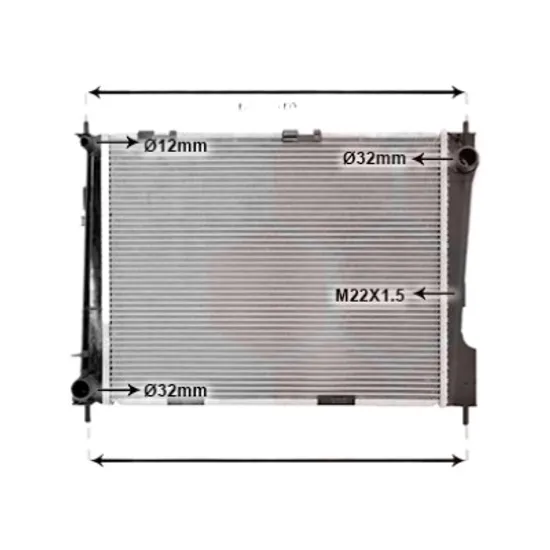 Radiator apa RENAULT MODUS / GRAND MODUS 2004-> 1.6 65KW 88CP , pentru motor K4M 794 perioada 2004 2005,2006,2007,2008 2009