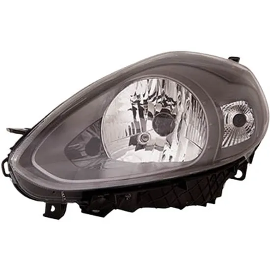 Far stanga FIAT PUNTO EVO 199 2008-> perioada 2009 2010 2011 2012 cu motor reglaj, fumuriu, cu reglaj electric, cu lumina de zi, cu bec H4