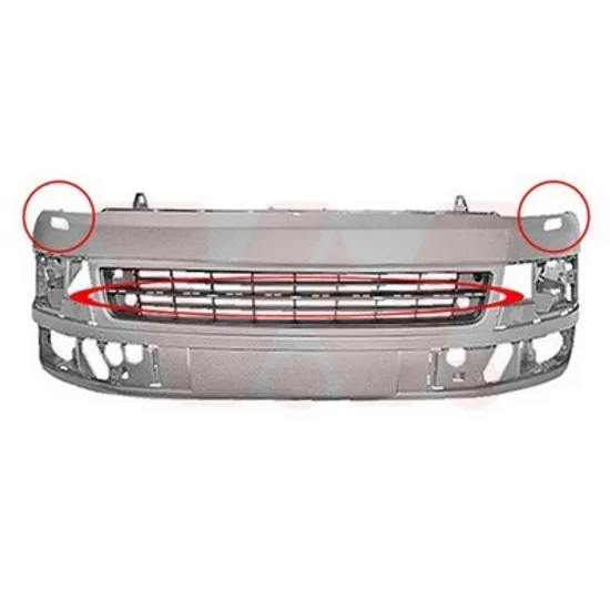 Bara Fata VW TRANSPORTER T5 2003->2015 Bara fata pentru vopsit (cu spalator far SET) (MULTIVAN) cu gauri bandou 2010->2015 Perioada 2010 2011 2012 2013 2014