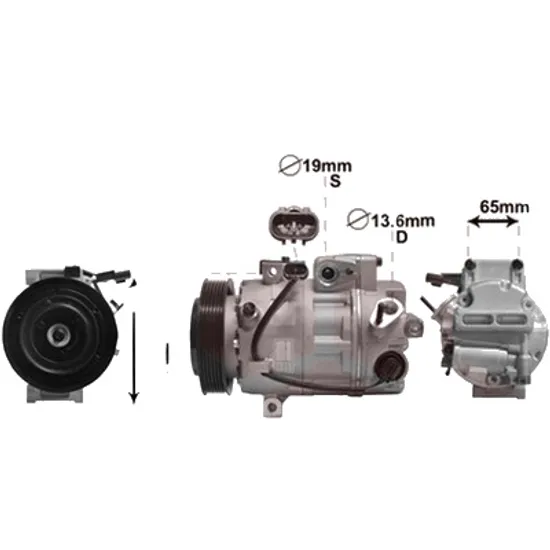 Compresor aer conditionat HYUNDAI SANTA FE 3 2012->2018 2.2 CRDi 145KW 197CP , pentru motor D4HB perioada 2012 2013 2014 2015