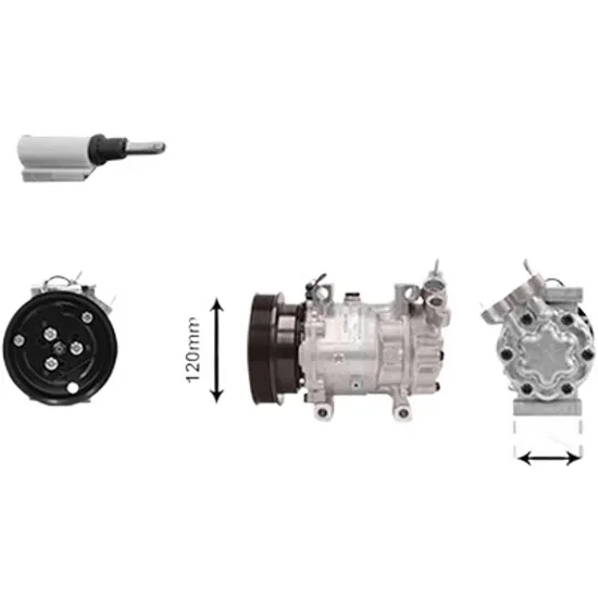 Compresor aer conditionat RENAULT SYMBOL 2 2008->2013 1.5 dCi 47KW 64CP , pentru motor K9K 740 perioada 2008 2009 2010 2011 2012 2013