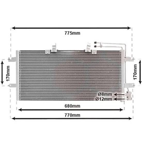 Radiator aer conditionat AUDI A6 C7 2010->2018 2.0 TDI 130KW 177CP , pentru motor CGLC, CMGB perioada 2011 2012,2013,2014,2015,2016,2017 2018