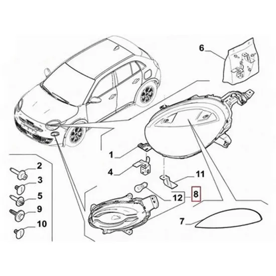 Semnalizator FIAT 600 2023-> Semnal fata (O) DREAPTA Perioada 2023 2024 2025