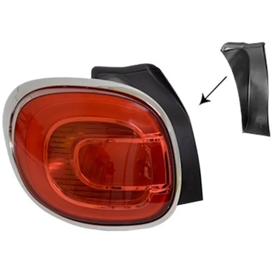 Lampa stop spate stanga FIAT 500L 2012-> perioada 2013 2014 2015 2016 2017 2018 , cromat, semnal rosu/galben, cu bec LED