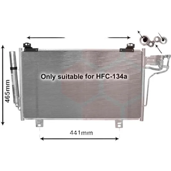 Radiator aer conditionat DACIA DOKKER 2012-> 1.6 LPG 61KW 83CP , pentru motor K7M 812, K7M 828 perioada 2013 2014,2015,2016,2017 2018