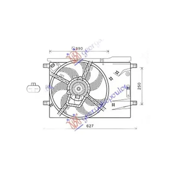 Ventilator Motor PEUGEOT BIPPER 2008-> Electroventilator COMPL benzina cu aer conditionat Perioada 2008 2009 2010 2011 2012 2013 2014