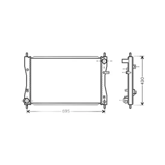 Radiator Motor SMART FORFOUR 454 2004->2006 Radiator apa pentru 1 5 CDi 64x40 Perioada 2004 2005 2006 2007 2008 2009 2010 2011 2012 2013