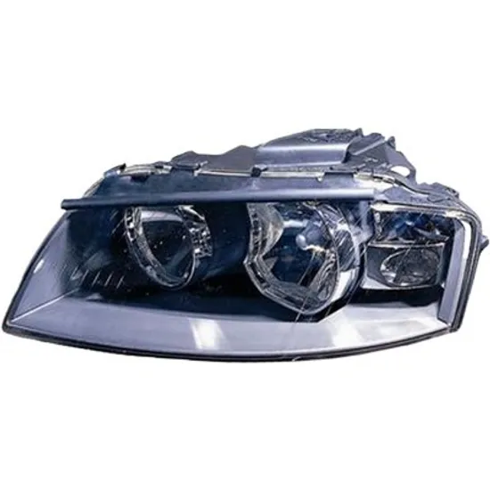 Far stanga AUDI A3 8P1 2003->2012 perioada 2003 2004 2005 2006 2007 2008 cu motor reglaj, semnal transparent, cu reglaj electric, cu bec H7/H7