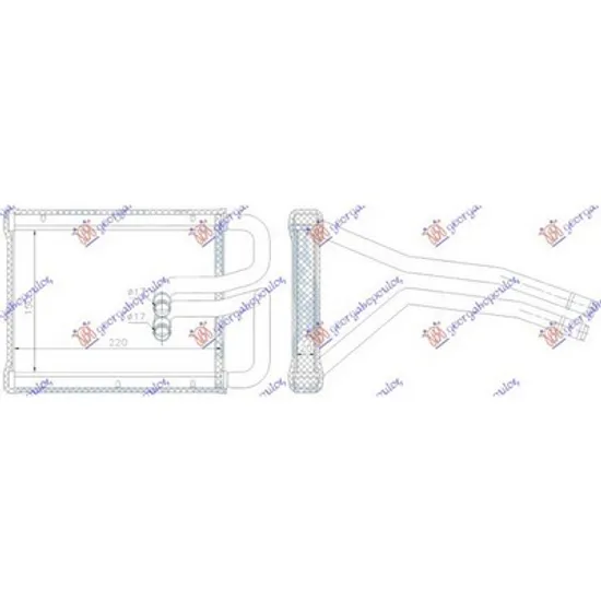 Radiator Incalzire KIA SPORTAGE 2004-2010 Calorifer 220x150x20 DOOWON TYPE 2004->2008 Perioada 2004 2005 2006 2007 2008 2009 2010
