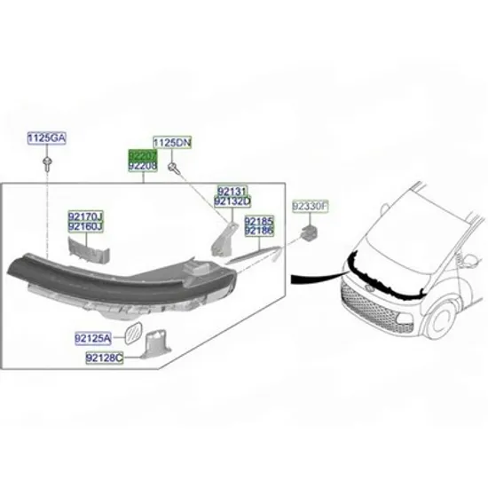 Lampa Fata HYUNDAI STARIA 2025-> Lampa Daylight LED (O) STANGA Perioada 2025
