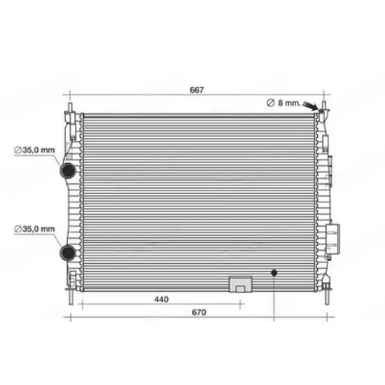 Radiator Motor NISSAN QASHQAI 1 2007->2014 Radiator apa motor 2.0 benzina automatic ( conducta dreapta lateral) (590x430x27) Perioada 2007 2008 2009 2010
