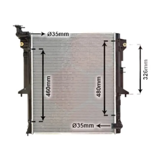 Radiator apa MITSUBISHI L 200 2005->2015 pentru 2.5 DiD, perioada 2005 2006 2007 2008 2009 2010 2011 2012 2013 2014 2015
