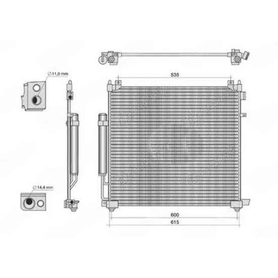 Radiator Aer Conditionat LAND ROVER DEFENDER 2019-> Radiator condensator aer conditionat 2.0 Si4 benzina - 2.0 Sd4.Td4 diesel (631x572) Perioada 2019 2020 2021 2022 2023 2024