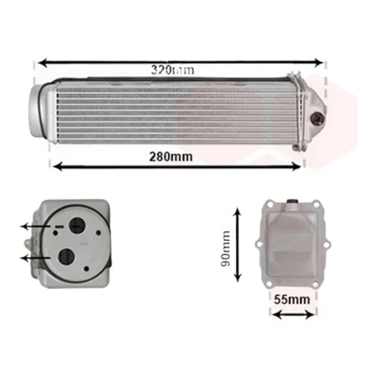 Intercooler PORSCHE PANAMERA 2009->2016 3.0 S E-Hybrid 245KW 333CP , pentru motor MCG.EA, MCG.FA perioada 2011 2012 2013