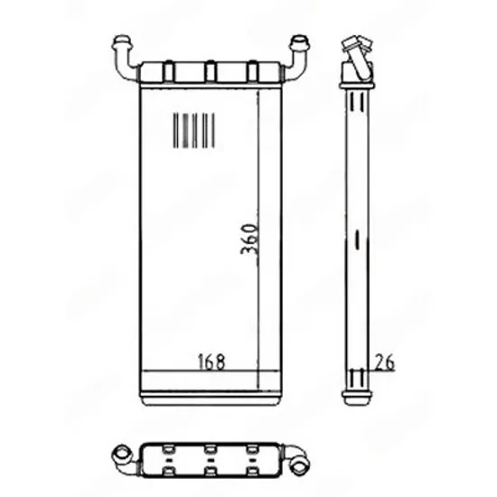 Radiator Incalzire MERCEDES VITO W639 2003-> Calorifer (360x170x26) Perioada 2010 2011 2012 2013 2014 2015