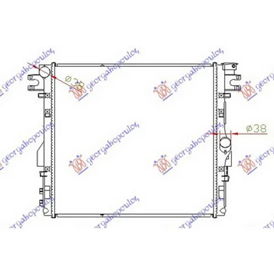 Radiator Motor JEEP WRANGLER 3 2007->2016 Radiator apa pentru 3.8i - 12V (56.5x51.5x23) (CV manuala/automata) Perioada 2007 2008 2009 2010 2011 2012 2013 2014 2015 2016