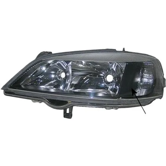 Far dreapta OPEL ASTRA G 1998->2009 perioada 2003 2004 2005 fara motor reglaj, fumuriu, semnal transparent, cu reglaj electric, interior, cu bec H7/HB3