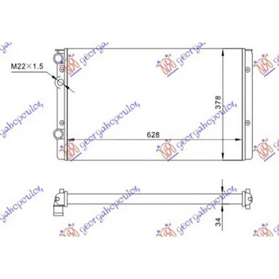 Radiator Motor VW LUPO 1998->2005 Radiator apa toate modelele MAN +AC (63x38) Perioada 1998 1999 2000 2001 2002 2003 2004 2005