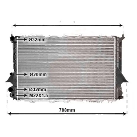 Radiator apa AUDI A6 C4 1994->1997 2.0 79KW 107CP , pentru motor ADW perioada 1994 1995