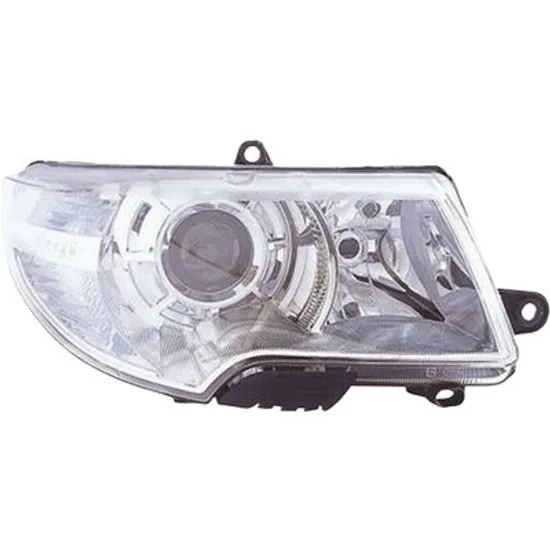 Far dreapta SKODA SUPERB 2 2008->2015 perioada 2009 2010 2011 2012 2013 2014 2015 pana la an de fabricatie 05/2013, cu motor reglaj, semnal transparent, cu reglaj electric, pentru vehicule cu sistem de spalare far, cu bec H7/H3,