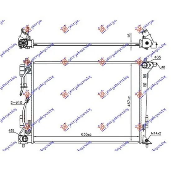 Radiator Motor HYUNDAI TUCSON 3 2015->2020 Radiator apa 1.6 GDi - 2.0i benzina cv automata (640x460) (CZECH) Perioada 2015 2016 2017 2018 2019 2020 2021