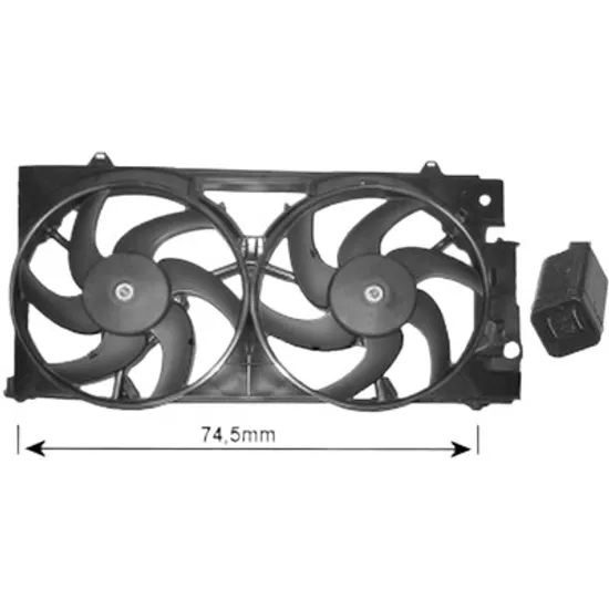 Ventilator motor CITROEN BERLINGO 1996->2011 1.8 D 43KW 59CP , pentru motor A9A (XUD7) perioada 1996 1997 1998 1999 2000 2001 2002