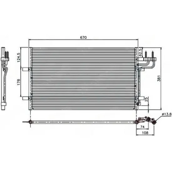 Radiator Aer Conditionat FORD FOCUS 2 2004->2013 Radiator condensator aer conditionat benzina diesel (628x374x16) Perioada 2008 2009 2010 2011