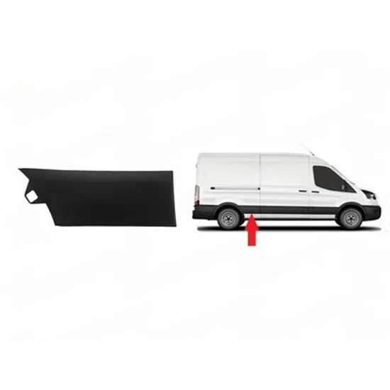 Bandou aripa spate FORD TRANSIT 2019-> Bandou Aripa spate lateral negru ampatament lung cu suport DREAPTA Perioada 2019 2020 2021 2022 2023 2024