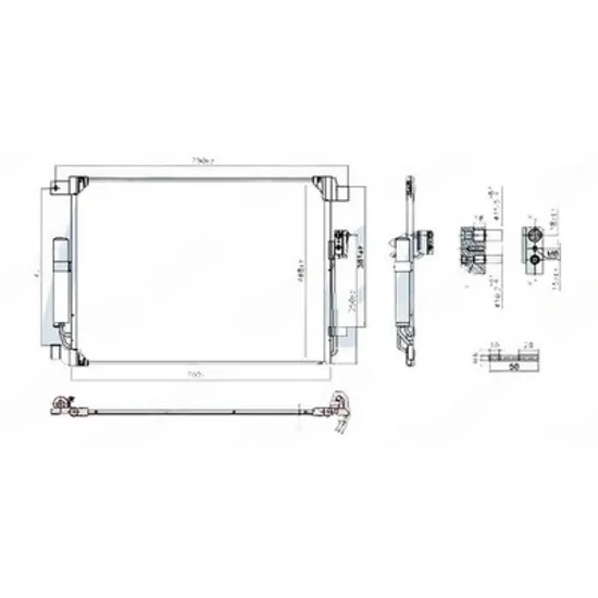 Radiator Aer Conditionat MERCEDES X-CLASS 2017->2020 Radiator condensator aer conditionat 2.3 diesel (702x488x12) (NISSENS) Perioada 2017 2018 2019 2020