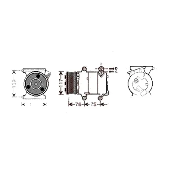 Compresor aer conditionat FORD GALAXY 2006->2015, MONDEO 4 2007->2015, S-MAX 2006->2014 pentru 2.2 TDCi, perioada 2008 2009 2010 2011 2012 2013 2014 2015