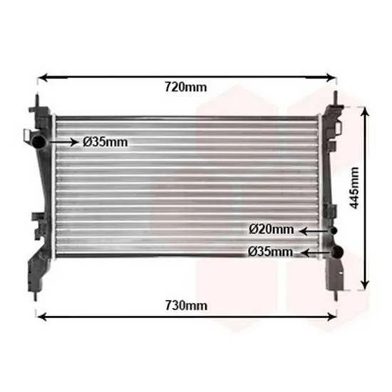 Radiator Motor PEUGEOT BIPPER 2008-> Radiator apa 1.3 MJTD 63x32.5 BEHR Perioada 2008 2009 2010 2011 2012 2013 2014