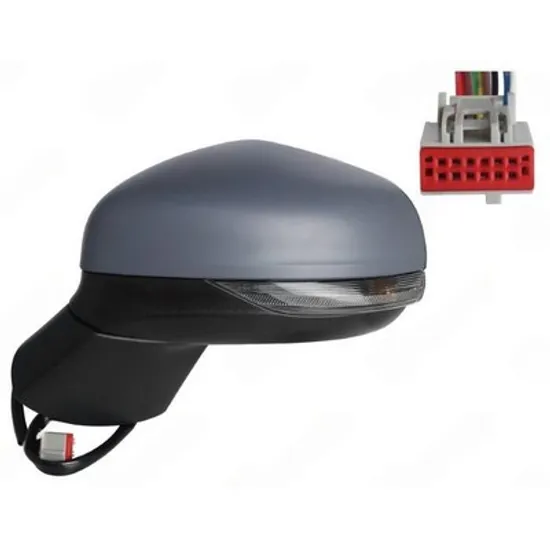 Oglinda FORD PUMA 2019-> Oglinda exterioara electrica cu incalzire cu rabatare electrica pentru vopsit (cu semnal si lampa podea) 10 PIN STANGA Perioada 2020 2021 2022 2023 2024 2025
