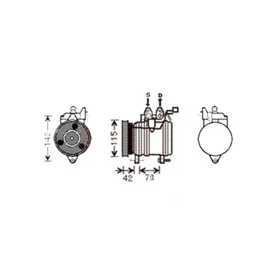 Compresor aer conditionat HYUNDAI GETZ 2001->2010 pentru 1.1, perioada 2002 2003 2004 2005 2006 2007 2008 2009