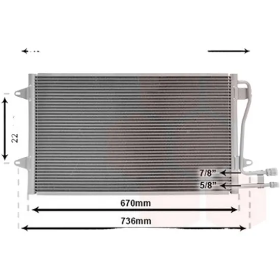 Radiator aer conditionat FORD FIESTA 5 JH 2008->2017 1.4 LPG 71KW 97CP , pentru motor RTJA, RTJB, RTJD, SPJA, SPJC, SPJE perioada 2009 2010,2011,2012,2013,2014,2015,2016 2017
