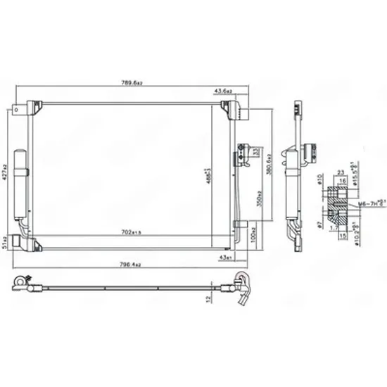 Radiator Aer Conditionat RENAULT ALASKAN 2017-> Radiator condensator aer conditionat 2.3 dCi diesel (702x488x12) Perioada 2017 2018 2019 2020 2021 2022