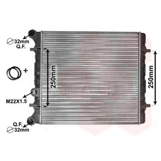 Radiator Motor VW BORA 1998->2005 Radiator apa 1.4-1.6 manuala -A/C 43x41.5x2.3 VALEO Perioada 1998 1999 2000 2001 2002 2003 2004 2005