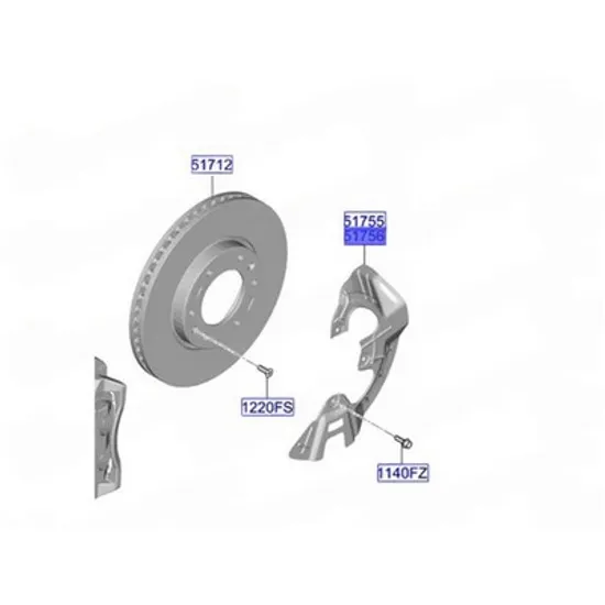 Protectie disc HYUNDAI STARIA 2025-> Protectie disc frana fata (O) DREAPTA Perioada 2025