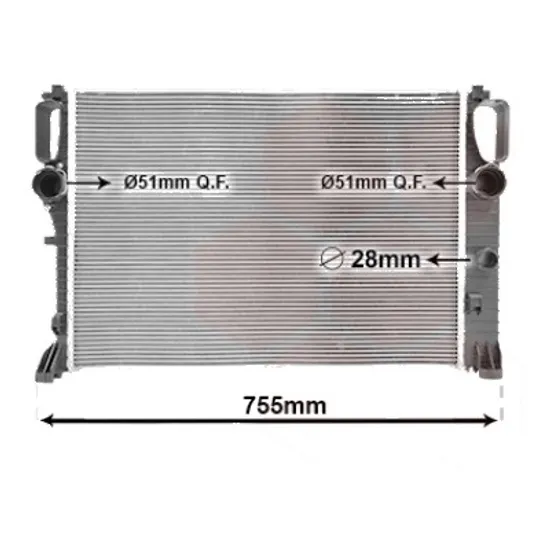 Radiator apa MERCEDES E-CLASS W211 2002->2009 pentru E 500 4-matic, perioada 2003 2004 2005 2006 2007 2008