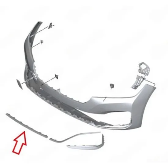 Ornament Grila BMW 7 G11 2015-> Bandou Grila bara fata cromat Perioada 2019 2020 2021 2022