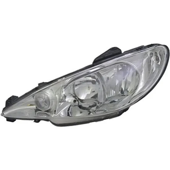 Far stanga PEUGEOT 206 1998->2007 perioada 1998 1999 2000 2001 2002 2003 2004 2005 2006 2007 fara motor reglaj, semnal transparent, cu reglaj electric, cu bec H7/H1