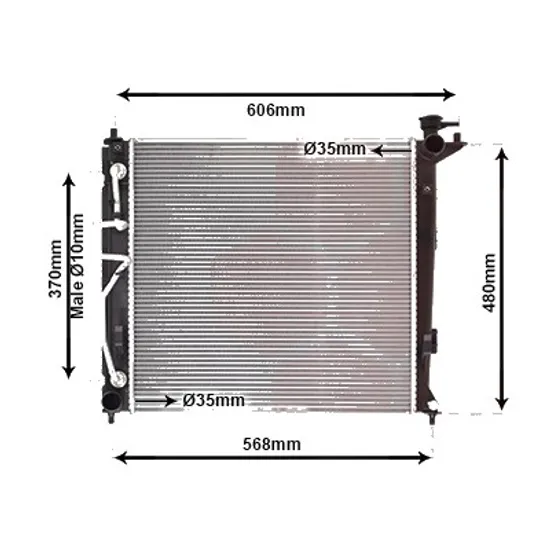 Radiator apa HYUNDAI ix35 / TUCSON 2009-> pentru 2.0 CRDi, perioada 2010 2011 2012 2013 2014 2015 2016 2017