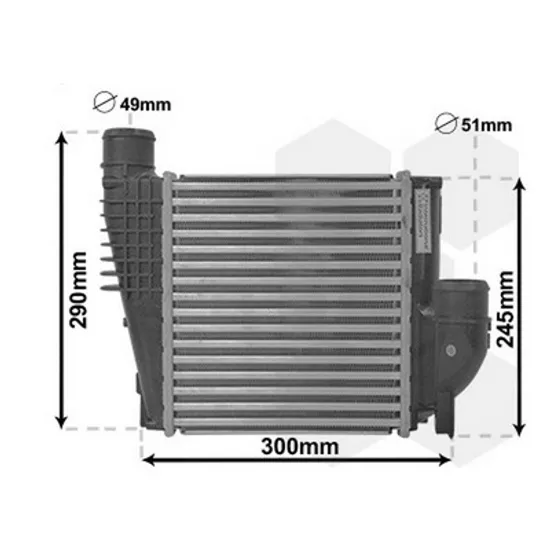 Intercooler CITROEN C4 3 NC 2013-> Radiator intercooler 1.2-1.6 THP benzina - 1.6 BlueHDi diesel (215x248x50) Perioada 2015 2016 2017 2018 2019 2020