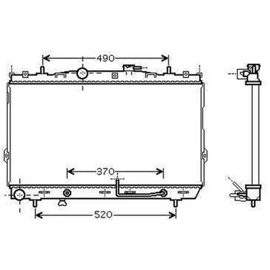 Radiator Motor HYUNDAI ELANTRA 2007->2011 Radiator apa pentru 1,6 - 1,8 - 2,0 i 16V (37,5x67x26) CV automata Perioada 2005 2006 2007 2008 2009 2010 2011