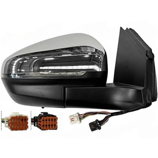 Oglinda PEUGEOT 5008 2 2016-> Oglinda exterioara electrica cu incalzire cu rabatare electrica cromat (cu semnal si lampa podea si senzor) (12 PIN) DREAPTA Perioada 2016 2017 2018 2019 2020