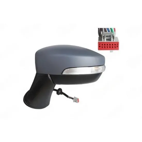 Oglinda FORD ECOSPORT 2012-> Oglinda exterioara electrica cu incalzire cu rabatare electrica pentru vopsit (cu semnal si lampa podea si senzor banda) 12 PIN STANGA Perioada 2017 2018 2019 2020 2021 2022 2023
