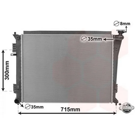 Radiator Motor HYUNDAI i40 2012-> Radiator apa pentru 1,6 - 2,0i 16V (63,8x48,5x1,4) Perioada 2011 2012 2013 2014 2015 2016