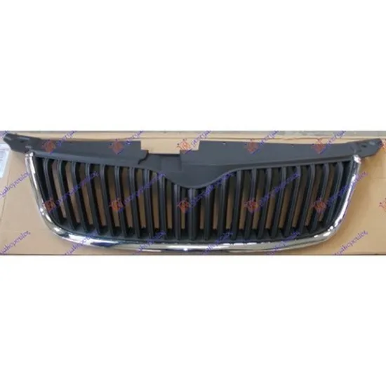 Grila Radiator SKODA YETI 2009->2017 Grila radiator completa cu ornament cromat fata Perioada 2009 2010 2011 2012 2013 2014 2015 2016 2017