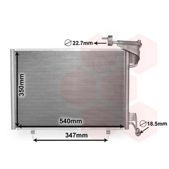 Radiator Aer Conditionat FORD B-MAX 2012-> Radiator aer conditionat 1,0 i 12V turbo (54x35x16) Perioada 2012 2013 2014 2015 2016 2017 2018