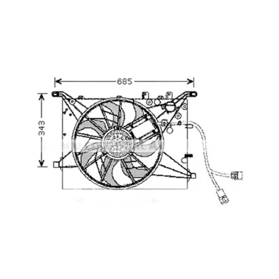 Ventilator Motor VOLVO S80 1 1998->2006 Electroventilator radiator complet benzina, Perioada 1998 1999 2000 2001 2002 2003 2004 2005 2006
